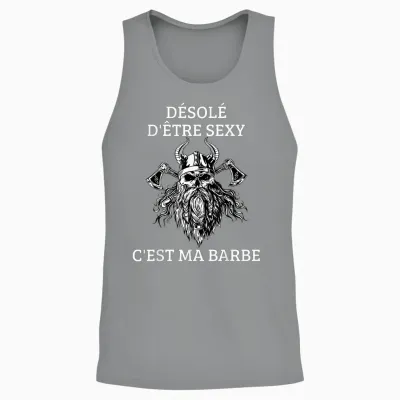 Men's Sorry to Be Sexy Beard Gift for Vikings T-Shirt, Black Unisex Tank Top - Sport Grey