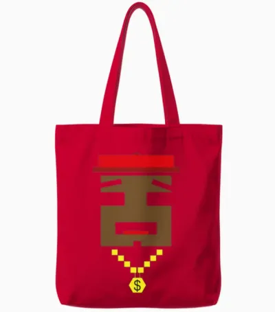 Retro Gangster Rapper Tote Bags - Red