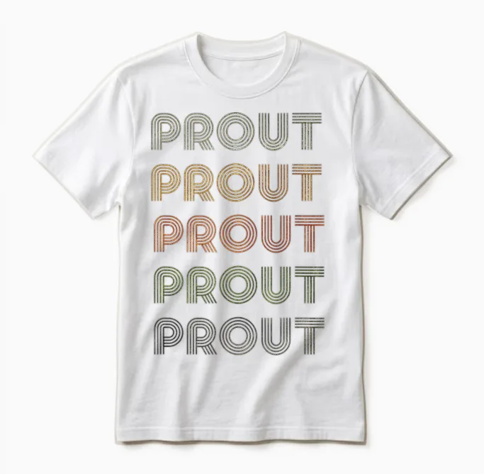 Love Heart Prout Tee Grunge Vintage Style Black Prout T-Shirt, Black, S Unisex T-Shirt in White