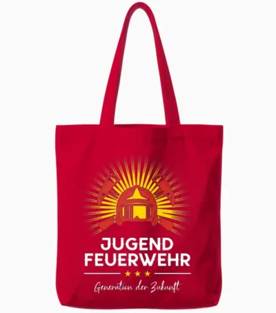 Jugend Feuerwehr Kind Feuerwehrfrau Nachwuchs Feuerwehrmann Langarmshirt Tote Bags - Red