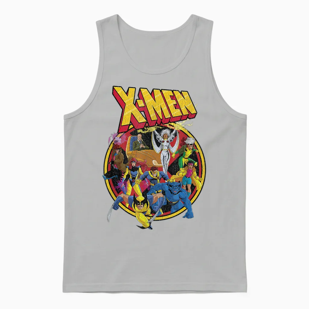 Marvel X-Men Animated Series Retro 90s Unisex Tank Top in Ash