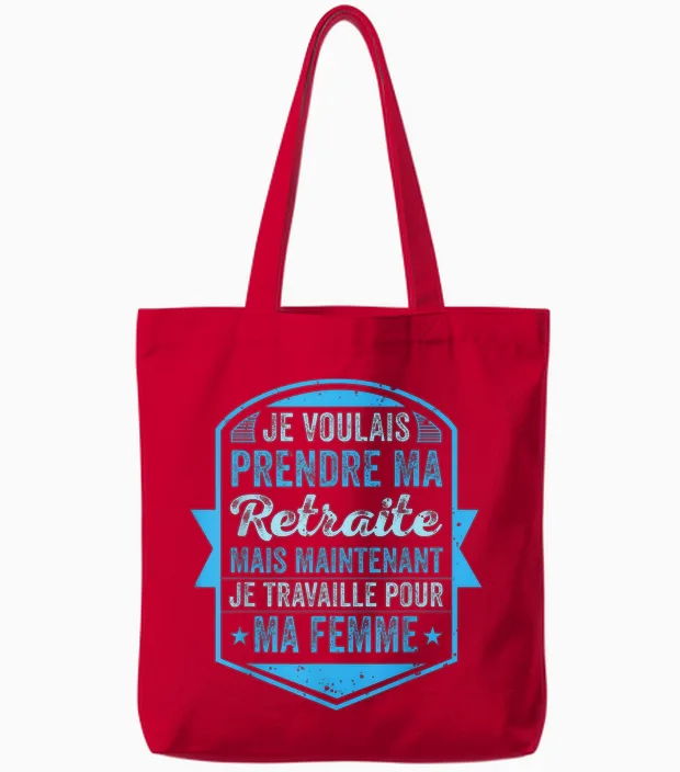 Pensioner Retirement Departure Man T-Shirt, Black, S Tote Bags in Red