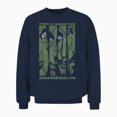 Type O Negative Faces T-Shirt, Black, S Unisex Sweatshirt - Navy