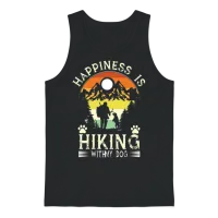 Hiking with Dog Lovers Unisex Tank Top - Black – 1