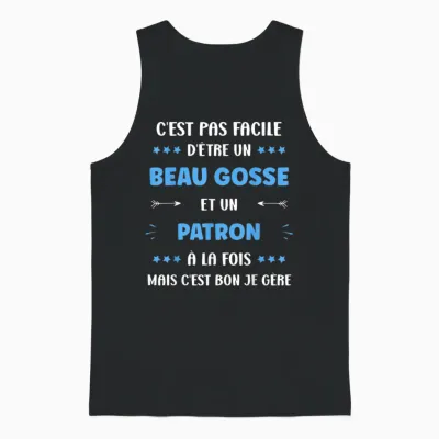Departure Craft Super Boss Handsome Kid Humour Boss T-Shirt, Black, S Unisex Tank Top - Black