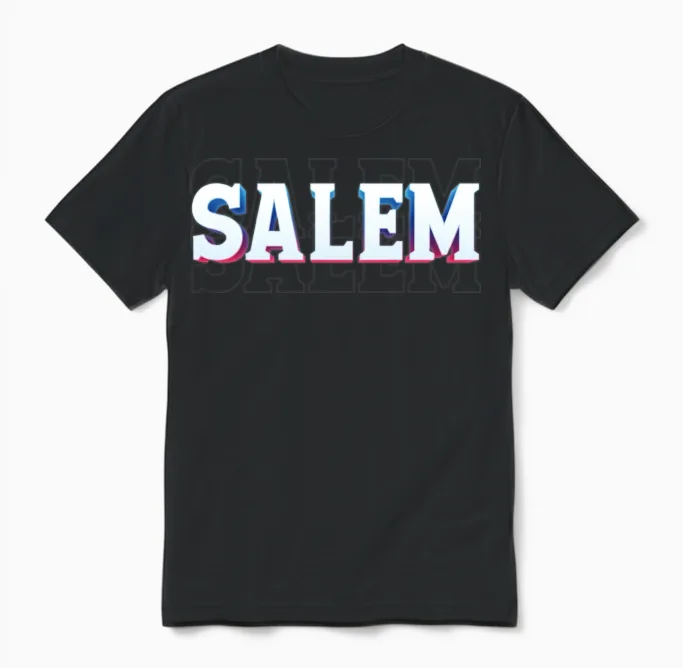 Retro - Salem Unisex T-Shirt in Black