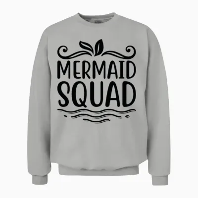 Mermaid Squad Black Unisex Sweatshirt - Ash