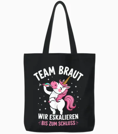 Team Braut Einhorn Junggesellenabschied Frauen Jga Tote Bags - Black