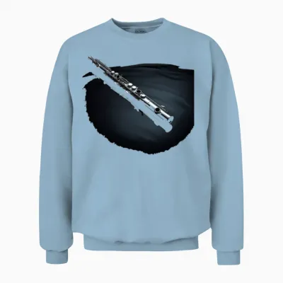Flute Flutist Music Musician Marching Band Unisex Sweatshirt - Light Blue