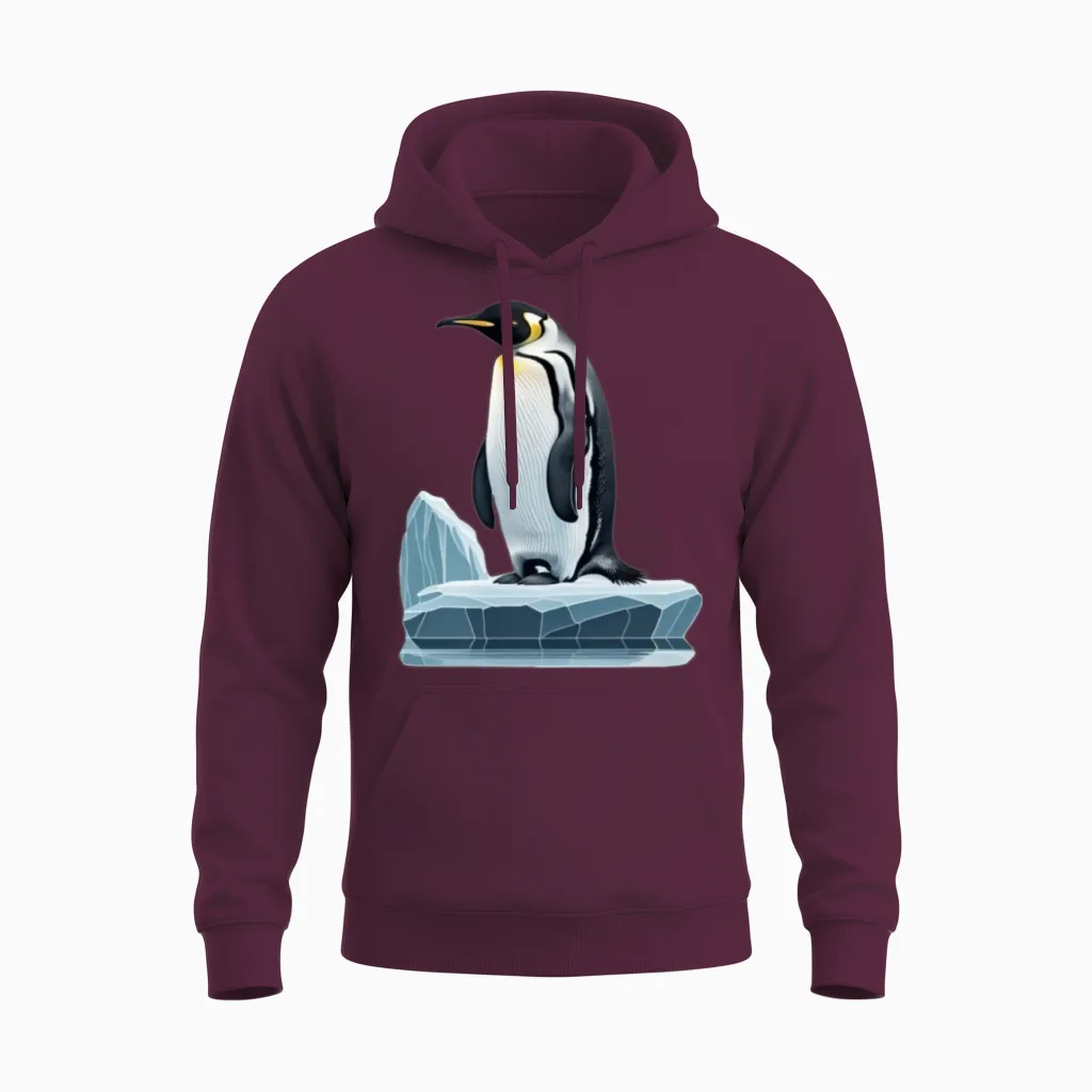Emperor Penguin Unisex Hoodie in Maroon