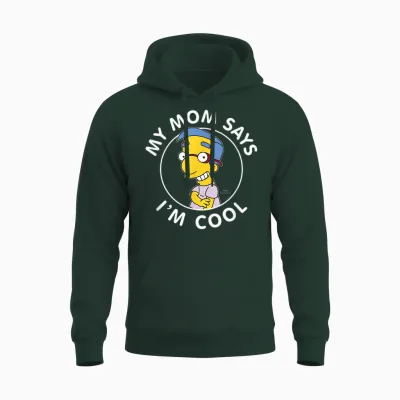 The Simpsons Milhouse My Mom Says I'm Cool V1 Unisex Hoodie - Forest