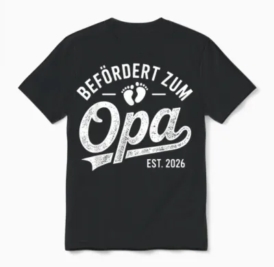 Promoted to Grandpa 2026 Unisex T-Shirt - Black