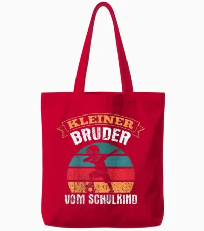 Kleiner Bruder Vom Schulkind Einschulung Erstklässler Tote Bags - Red