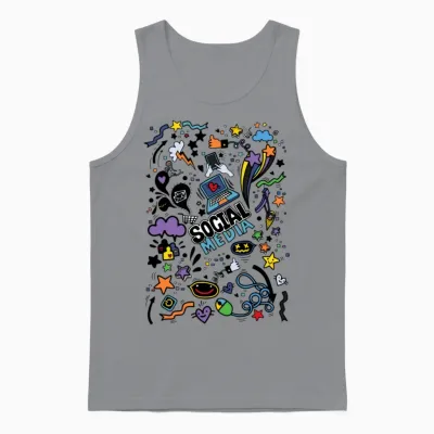 Social Media Doodles Unisex Tank Top - Sport Grey