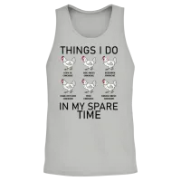 Things I Do in My Spare Time Funny Chickens Gift Unisex Tank Top - Ash – 2
