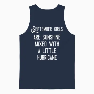 September Girls Are Sunshine Mixed Unisex Tank Top - Navy