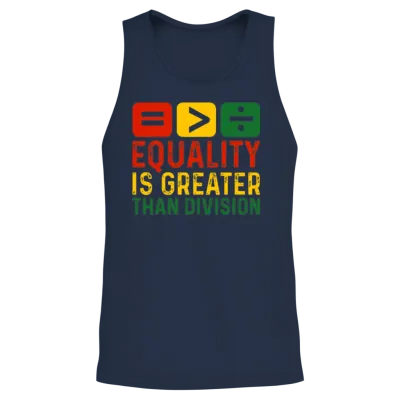 Equality Is Greater Than Division Unisex Tank Top - Navy