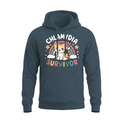 Chlamydia Survivor Inappropriate Adult Humor Unisex Hoodie - Dark Heather