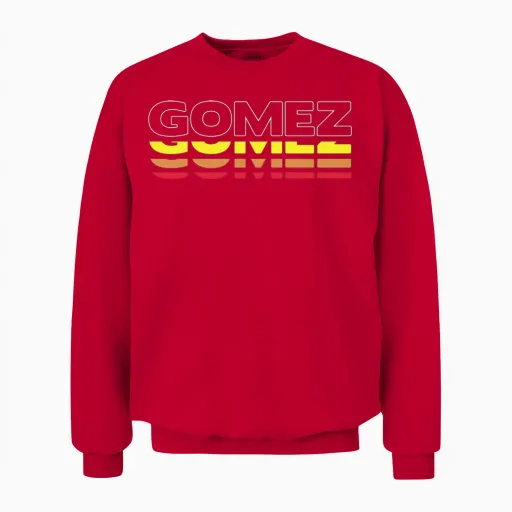 Gomez First Name Funny Vintage Sunset Gomez Unisex Sweatshirt in Red