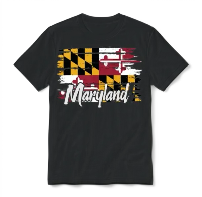 Maryland Flag Marylander Unisex T-Shirt - Black