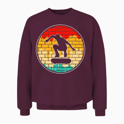 Skating Retro Unisex Sweatshirt - Maroon