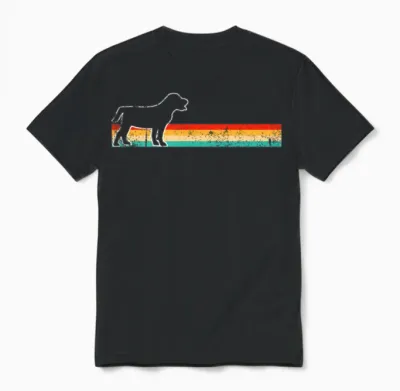Dog Retro Unisex T-Shirt - Black