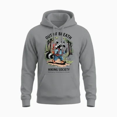 The Raccoon Is Hiking Unisex Hoodie - Sport Grey