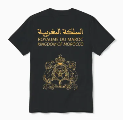 Morocco Passport Stamp Tee Logo Travel Amateur Clothing T-Shirt, Black, S Unisex T-Shirt - Black