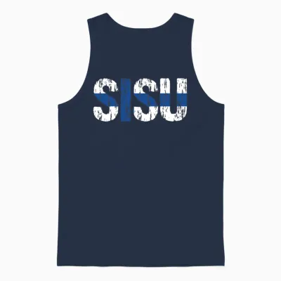Sisu Finnish Flag Finland Suomi Unisex Tank Top - Navy