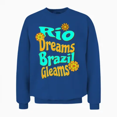 Rêves De Rio Brésil Brille été Tropical Rétro Unisex Sweatshirt - Royal