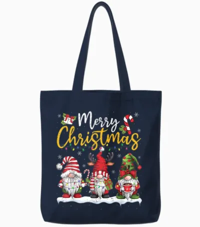 Christmas Gnomes for Christmas Lovers, Family, Men, Women, Tote Bags - Navy