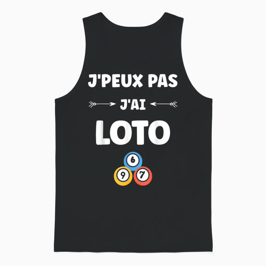 Games Draw Humor Lottery I Can Not I Have Lotto Unisex Tank Top in Black