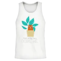 Funny Cat in a Plant — Lovers Gift Unisex Tank Top - White – 2
