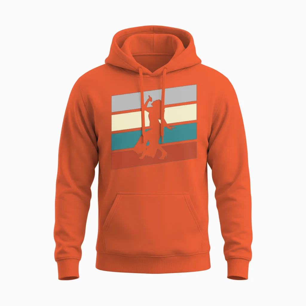 Singer Retro Unisex Hoodie in Orange