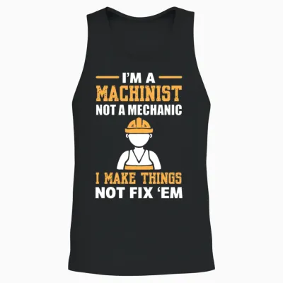 Funny Machinist Manual Machinist Unisex Tank Top - Black
