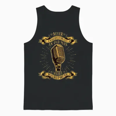 Unterschätzen Sie Niemals Einen Alten Mann Mit Einem Mikrofon - Unisex Tank Top - Black