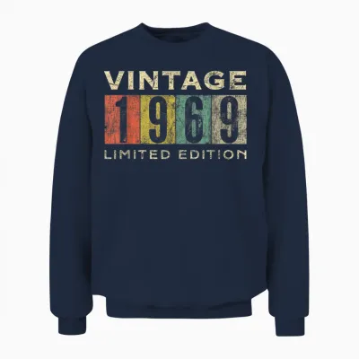Retro 56 Jahre Alt Vintage 1969 Limited Edition Geburtstag Unisex Sweatshirt - Navy