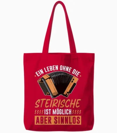 Leben Ohne Steirische Harmonika, Lustiges Quetschn Tote Bags - Red
