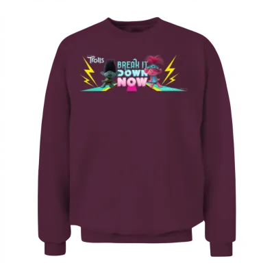 Trolls Break It Down Now Unisex Sweatshirt - Maroon