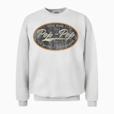 Vintage Pop Pop New Grandpa Est. 2019 the Man Myth Legend Unisex Sweatshirt - White