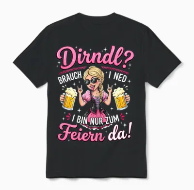Trachtenshirt Damen Trachten T-Shirt Passend Für Oktoberfest Unisex T-Shirt - Black
