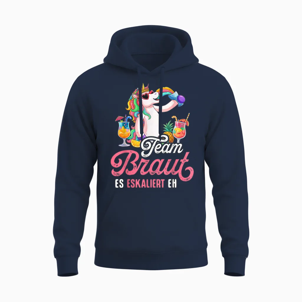 Jga T-Shirt Frauen Junggesellenabschied Poltern Team Braut Unisex Hoodie in Navy