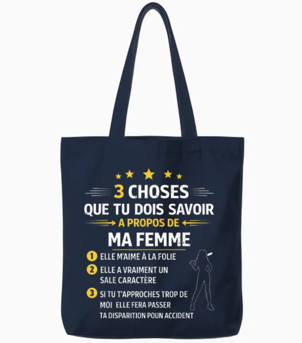Gift for Husband Lover Boyfriend Humour Couple Tote Bags in Navy