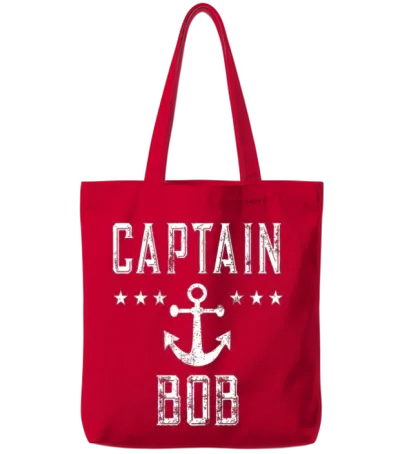 Boating Captain Retro Captain Bob Tote Bags - Red