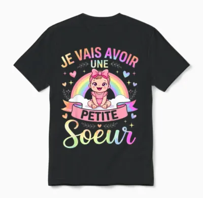 Enfant Annonce Grossesse - Bientôt Je Vais Avoir Une Petit Soeur Unisex T-Shirt - Black