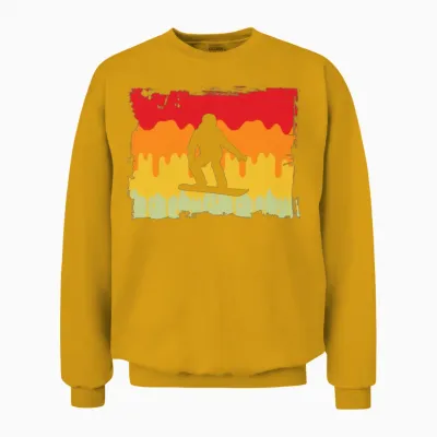 Snowboarding Retro Unisex Sweatshirt - Gold