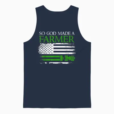So God Made a Farmer, Farming Farmer Unisex Tank Top - Navy