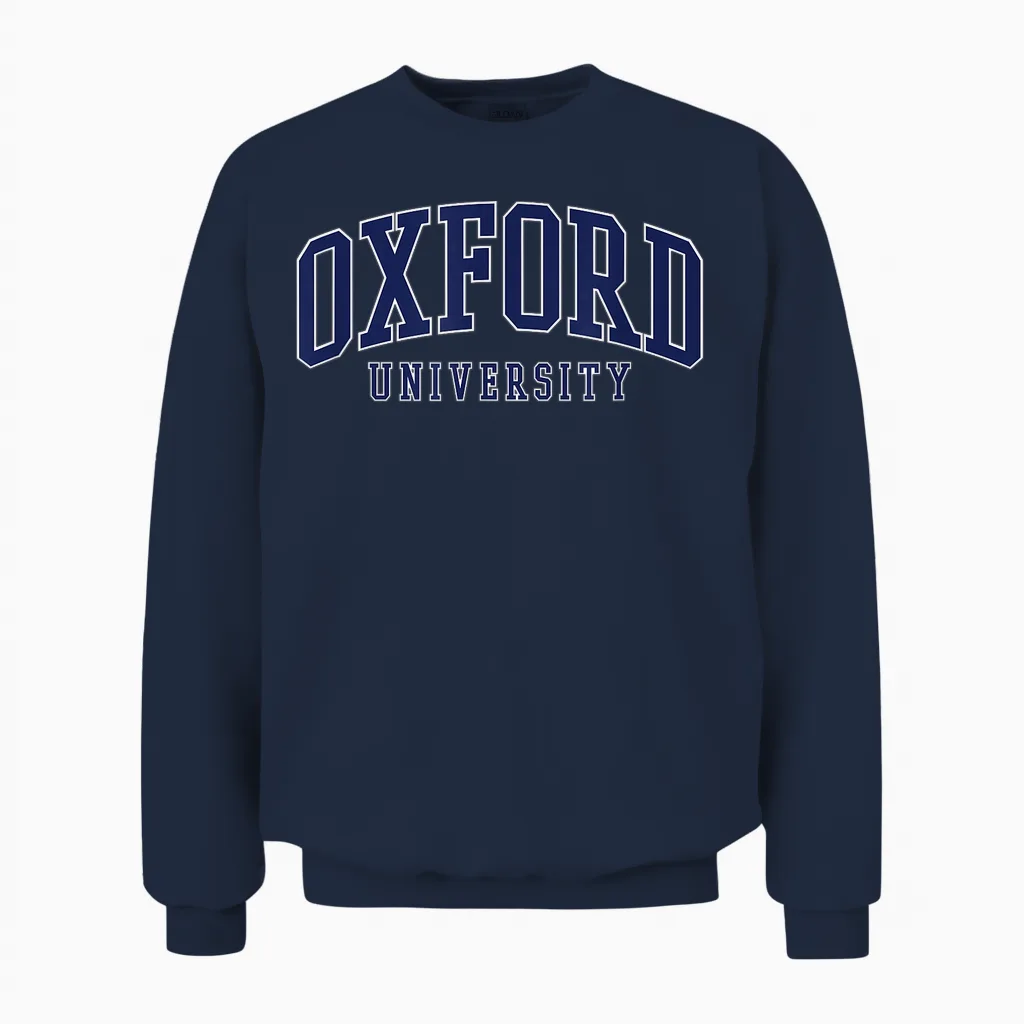 Oxford Bold Logo T-Shirt, Blue, S Unisex Sweatshirt in Navy