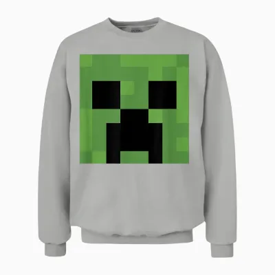 Minecraft Creeper Big Face Unisex Sweatshirt - Ash