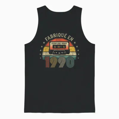 Fabriqué En 1990 Vintage Cassette - Cadeau Anniversaire 1990 Unisex Tank Top - Black